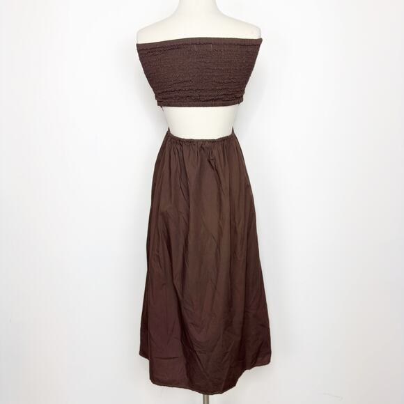 Faithfull the Brand Deva Midi Dress Dark Chocolate US 10 XL - Picture 7 of 11